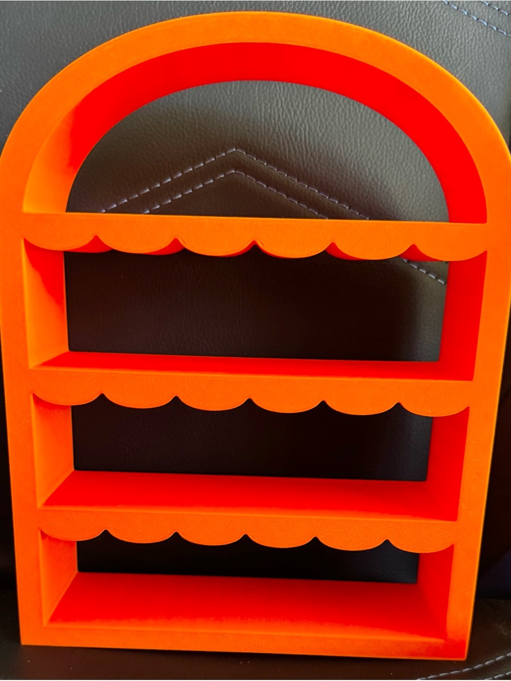 Scalloped Arch Wall Shelf in Bright Orange - Accent Display Organizer